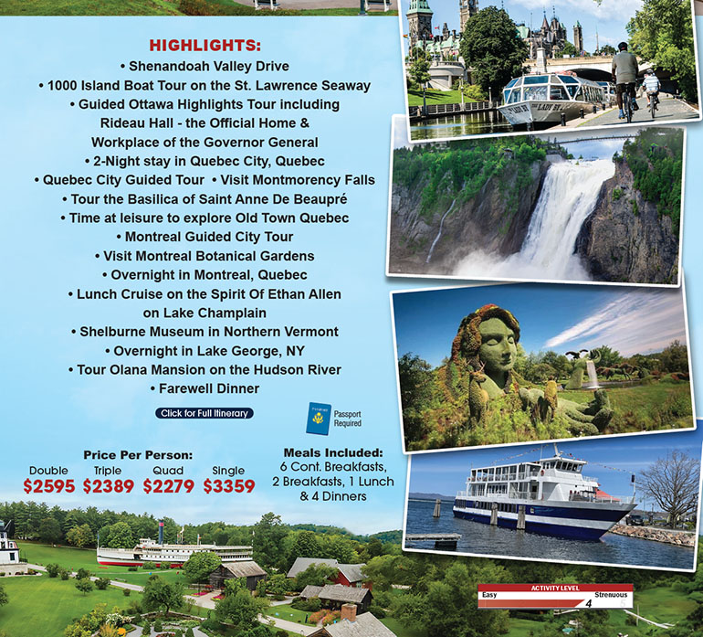 Ottawa & Quebec Canadian Adventure