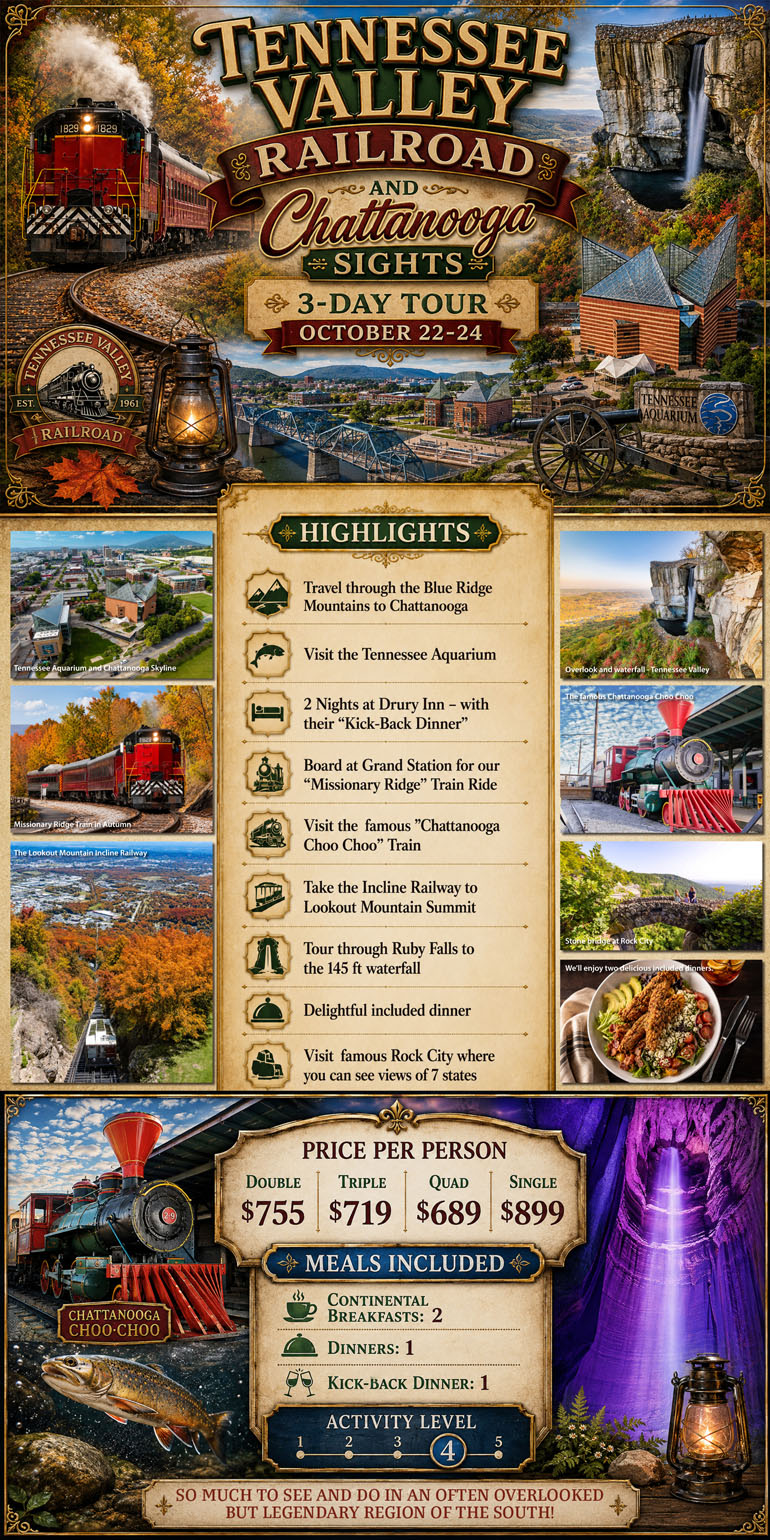 Tennessee Valley Railroad & Chattanooga Sights
